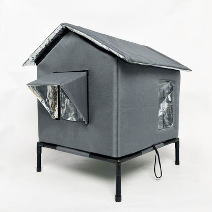 Elevated Outdoor Cat House – Reflective Lining & Foldable Frame – product view 12
