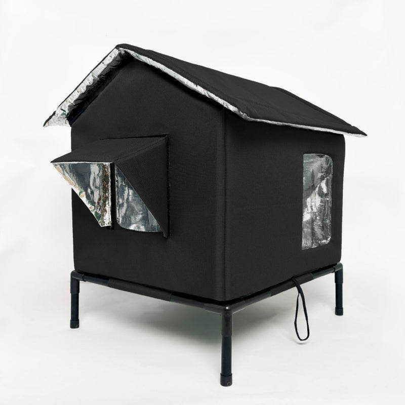 Elevated Outdoor Cat House – Reflective Lining & Foldable Frame – product view 11