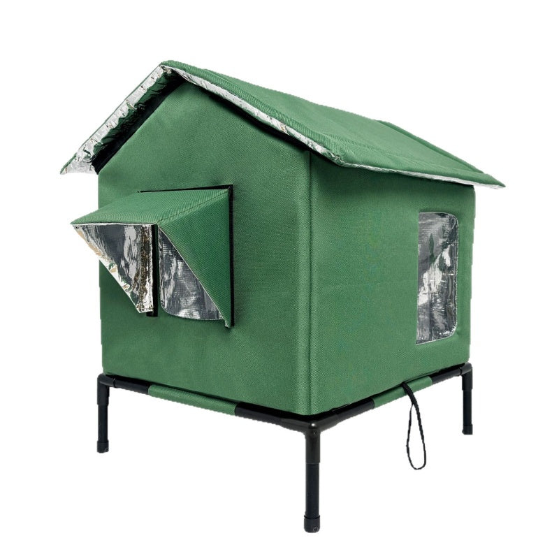 Elevated Outdoor Cat House – Reflective Lining & Foldable Frame – product view 10