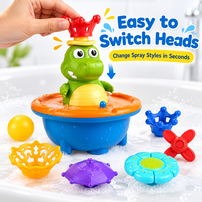 💦 Light-Up Bath Fountain Toy with 5 Interchangeable Spray Modes