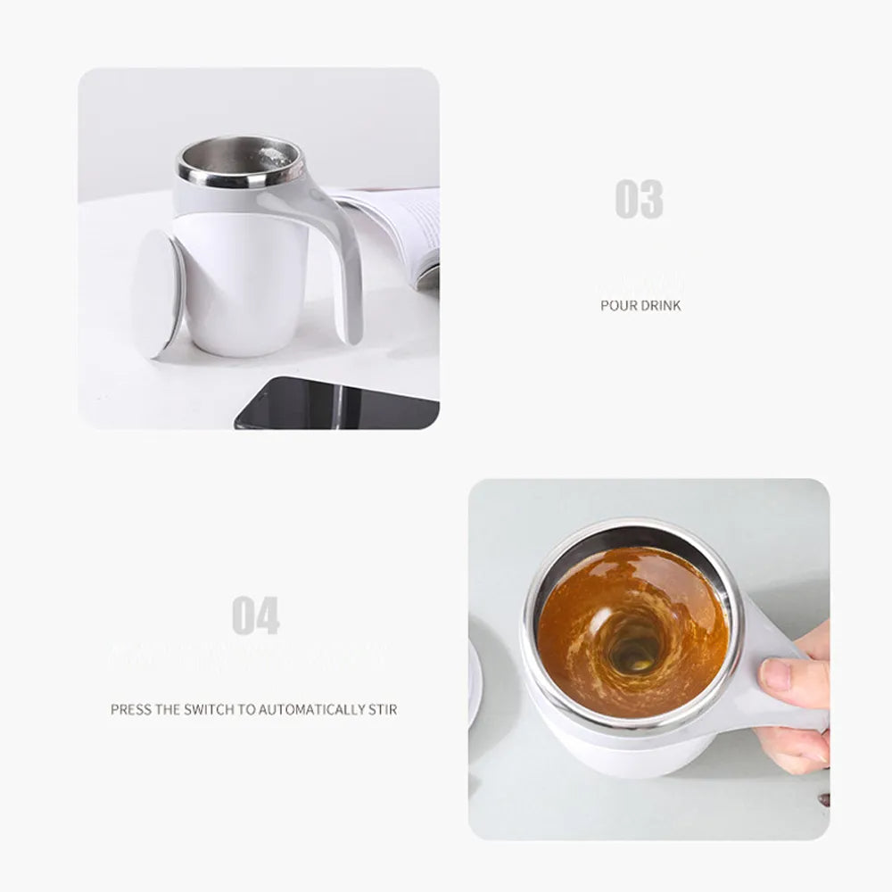 ☕ Self-Stirring Mug – One-Touch Automatic Mixing Cup for Coffee, Protein Shakes & More
