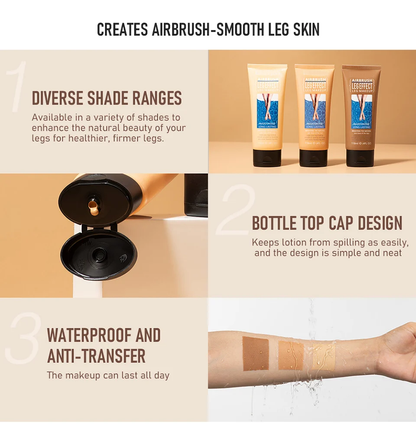 Waterproof Leg and Body Makeup, Long-lasting 24-Hour Coverage for Skin Imperfections Concealer for Veins, Scars, and Tattoos