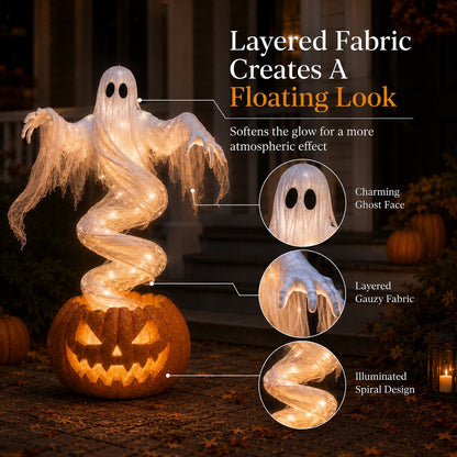 👻Limited Time Promotion🔥 Swirling Ghost Pumpkin Yard Lamp - Free Shipping 🎃