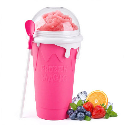 11.8oz Slushie Maker Cup with Lid & Straw for DIY Frozen Drinks