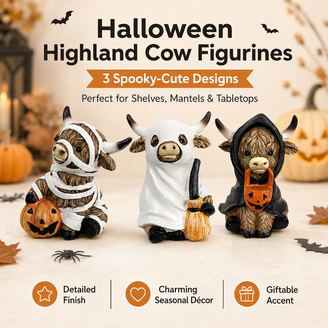 🎃Last Day 60% OFF🐮 Bring Home the Cutest Highland Cow Halloween Vibe
