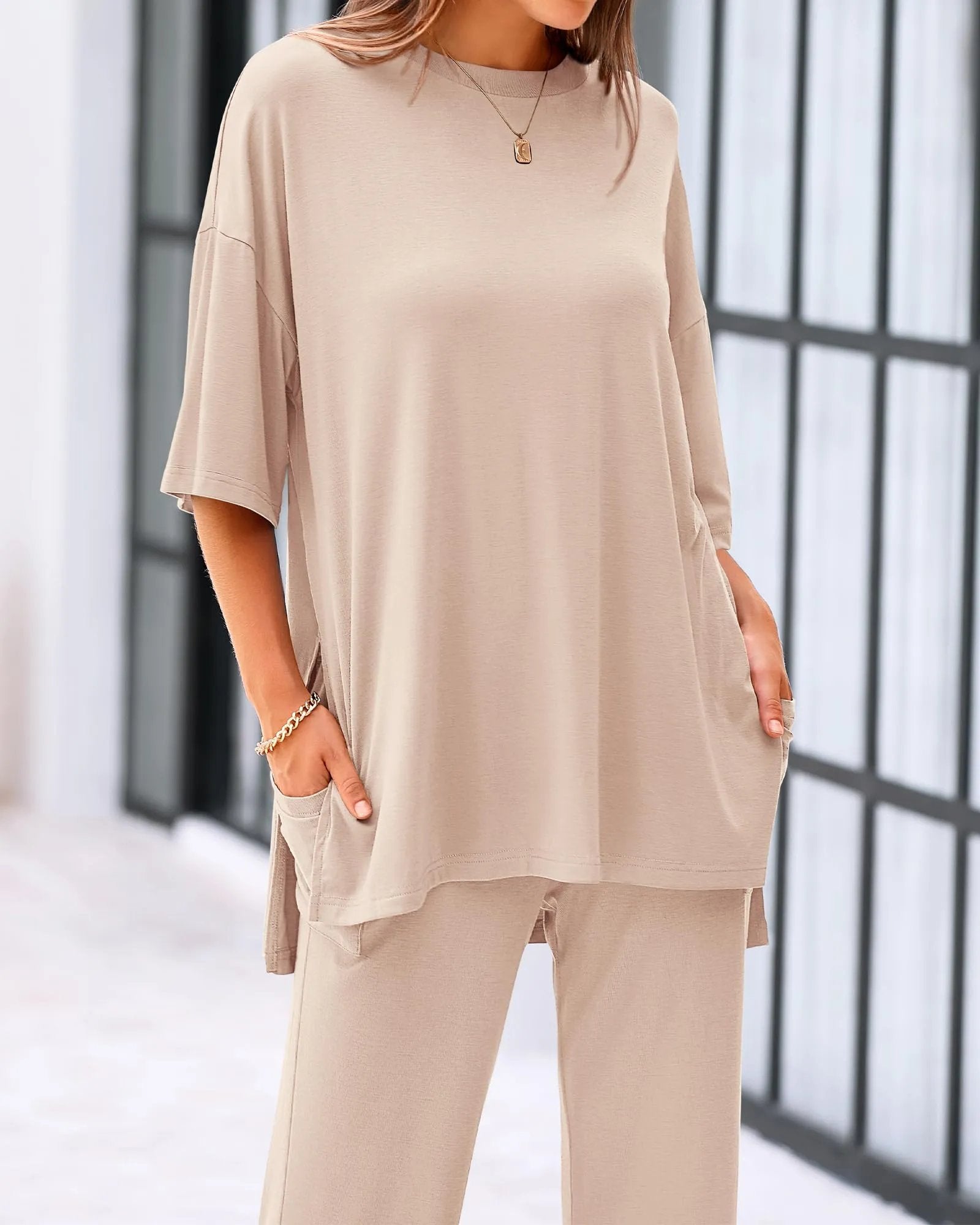 Casual Loose 2-Piece Top & Pants Set