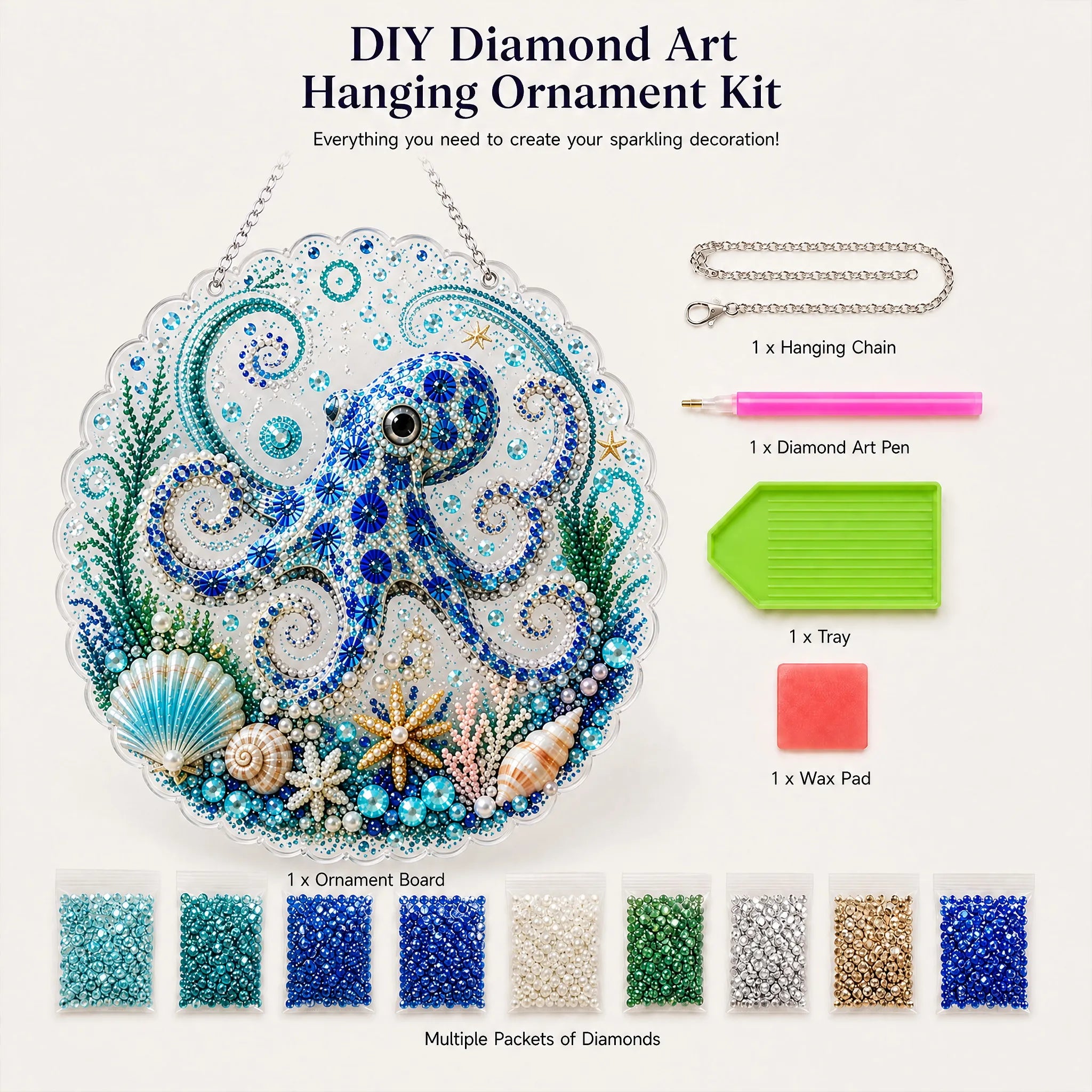 🔥  🌊✨Ocean Pearl Art DIY Hanging Ornament Kit