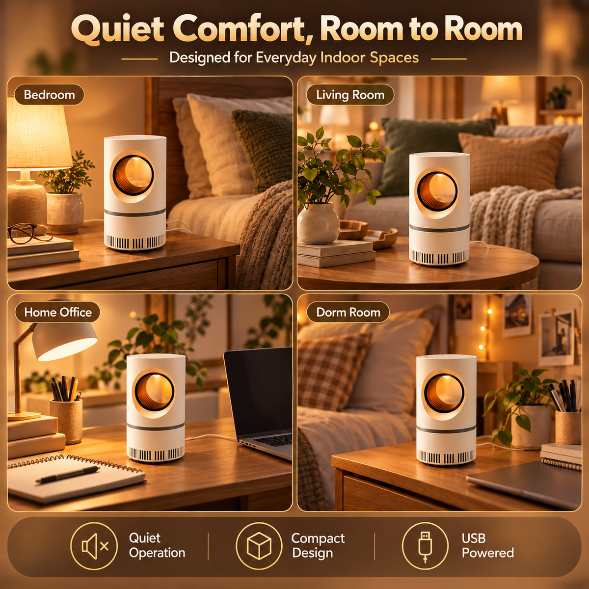 🦟 UV Mosquito Trap – Quiet, Powerful Suction for Indoor Use