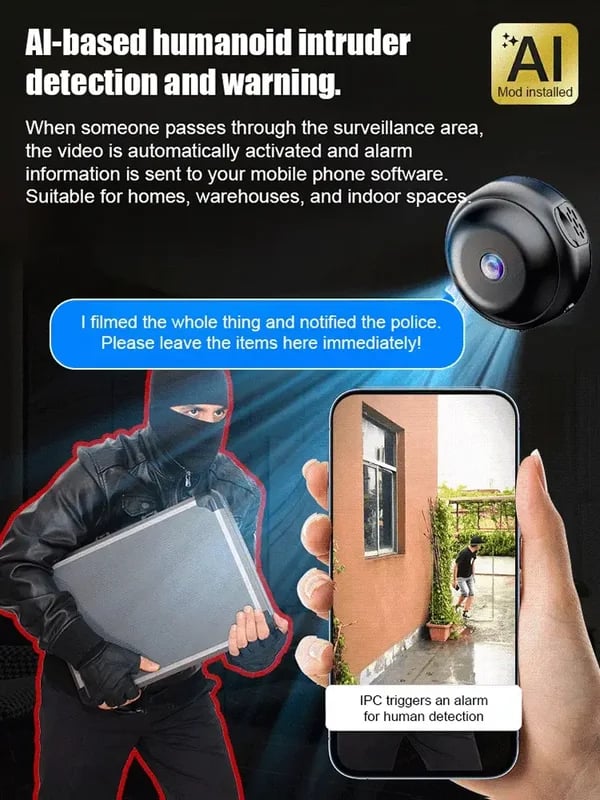 🔥 Save 63% Today – Mini WiFi Camera | 1080P HD, Night Vision & Easy Wireless Setup 📸