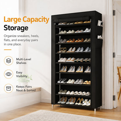 👟Large Capacity Shoe Storage Cabinet | Multi-Level Entryway Shoe Organizer With Dust Cover