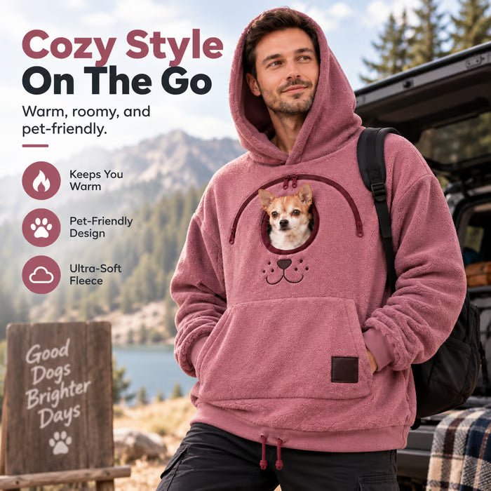 🐾 Rider Pet Carrier Sherpa Hoodie – Cozy Hands-Free Dog Carrying Hoodie