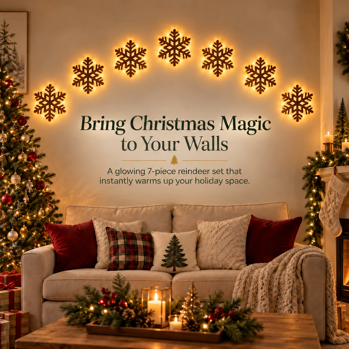 🎅🦌LED Reindeer Wall Decorations - Festive Christmas Lighting