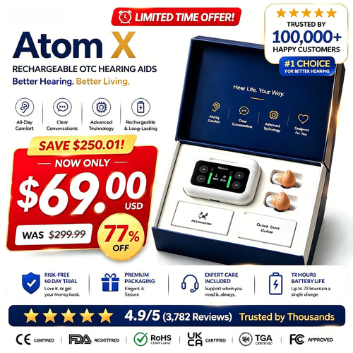 🔥 Today Only! Atom X Smart Hearing Aids — Hear Clearly, Feel Confident Again 💖