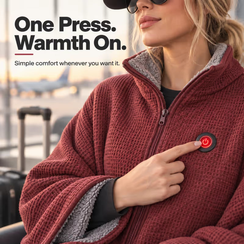 💟8-Zone Wearable Heated Blanket❄️ –  ♨️Cozy Shawl with 3 Heat Levels & USB Power