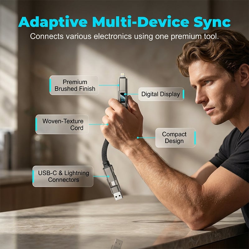 ⏰Limited Time SALE 50% OFF🔥4-in-1 Digital Display Keychain Charging Cable