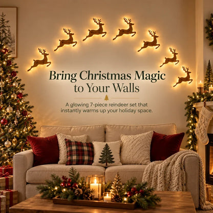 🎅🦌LED Reindeer Wall Decorations - Festive Christmas Lighting