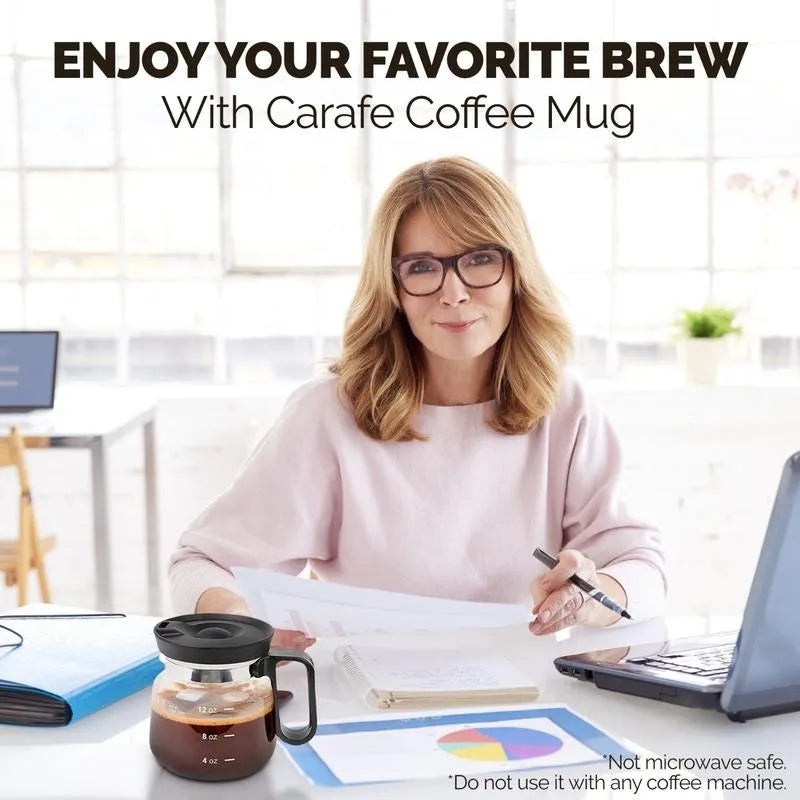☕ 16oz Coffee Pot-Shaped Glass Mug – Cute Borosilicate Coffee Cup