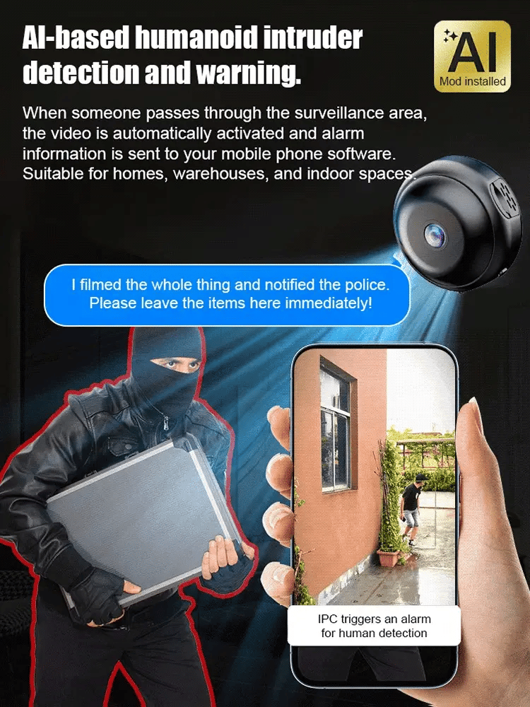 ⚡Hot Sales 49% OFF🔥[Hidden camera HD night vision]No WIFI or electricity required💯 Home Security & Real-Time Monitoring System
