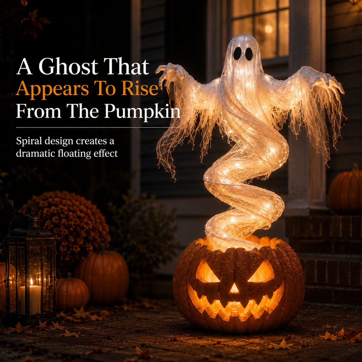 👻Limited Time Promotion🔥 Swirling Ghost Pumpkin Yard Lamp - Free Shipping 🎃