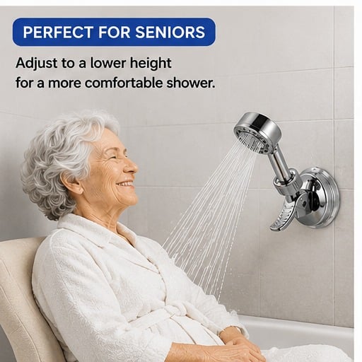 🔥2pcs Adjustable Shower Head Holders Removable Suction Cup 🔥Shower Head Bracket No Drill Shower Head Bracket