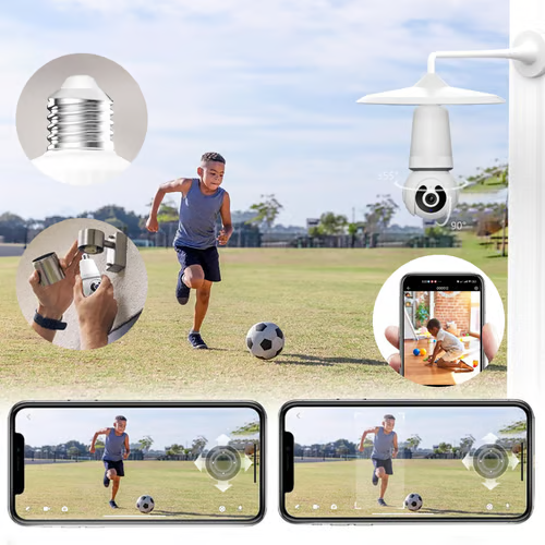 Wireless Light Bulb Security Camera – 360° WiFi Home Surveillance