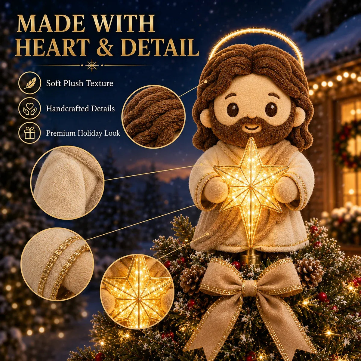 ⏳ Last Day 49% OFF – ✝️ Christian Christmas Tree Topper | Cute Jesus Blessing & Mary Grace Designs for Faith-Filled Trees, Family Traditions & Meaningful Holiday Décor 🎄