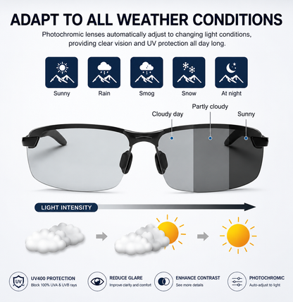 🎉2026 Hot Sale🎁New-Photochromic Sunglasses with Anti-glare Polarized Lens