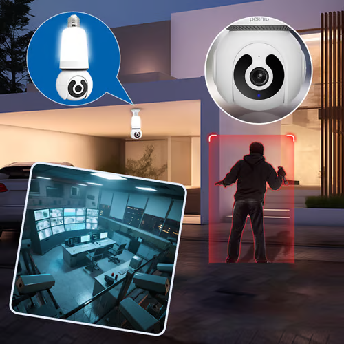 Wireless Light Bulb Security Camera – 360° WiFi Home Surveillance