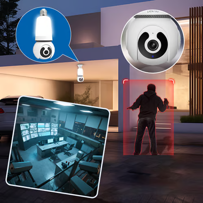 Wireless Light Bulb Security Camera – 360° WiFi Home Surveillance