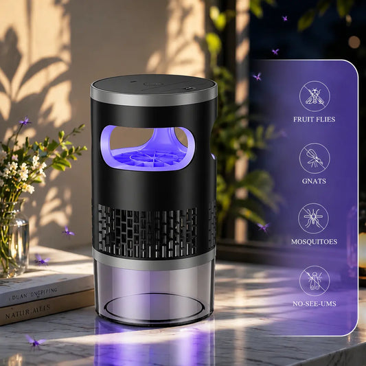 🛒Last Day 60%OFF⚡Indoor Insect Trap with Light and Suction Non Zapper Flying Bug Catcher for Mosquitoes Fruit Flies Gnats and Moths