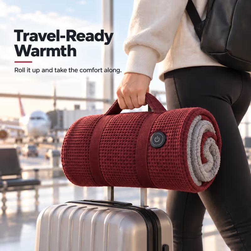 💟8-Zone Wearable Heated Blanket❄️ –  ♨️Cozy Shawl with 3 Heat Levels & USB Power