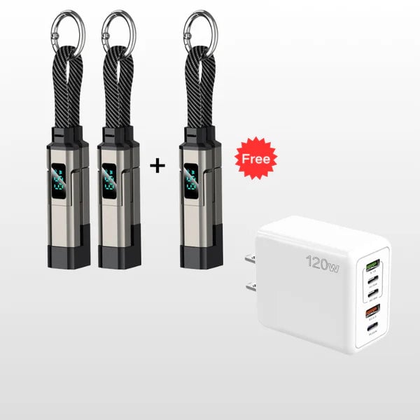 ⏰Limited Time SALE 50% OFF🔥4-in-1 Digital Display Keychain Charging Cable