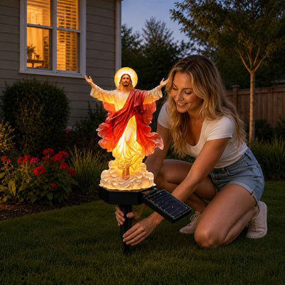 ❤️2026 Hot Sale🏡Solar-Powered Illuminated Jesus Garden Statue
