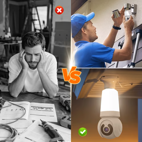 Wireless Light Bulb Security Camera – 360° WiFi Home Surveillance