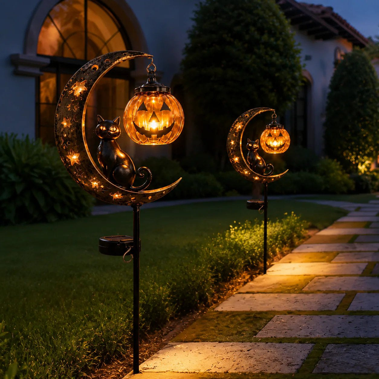 🎃 Halloween Early Bird Sale🌙 49% OFF Pumpkin Moon Garden Stake Light