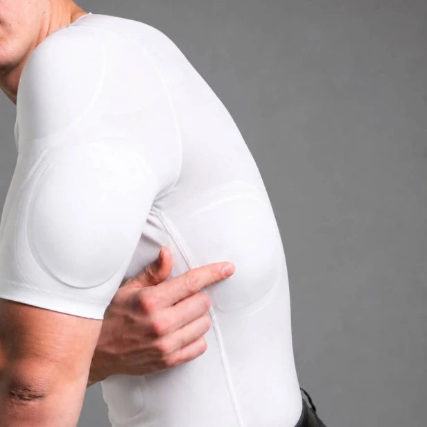 Men's Compression Shirt with Removable 3D Muscle Pads