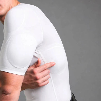 Men's Compression Shirt with Removable 3D Muscle Pads