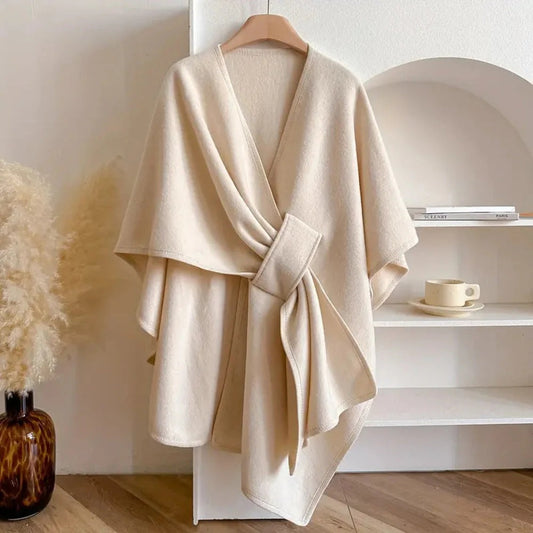 Women's Solid Color Cape Shawl Casual Elegant Wrap Shawl