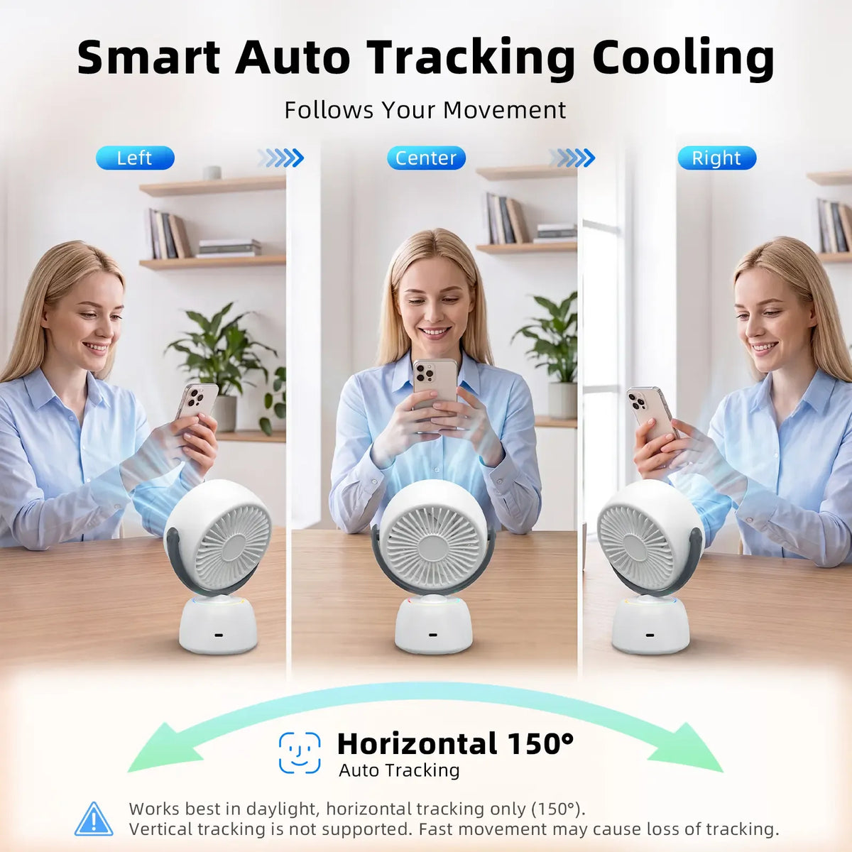 ❄️ Smart Face-Tracking Desk Fan – 200-Speed Quiet Cooling & Digital Display
