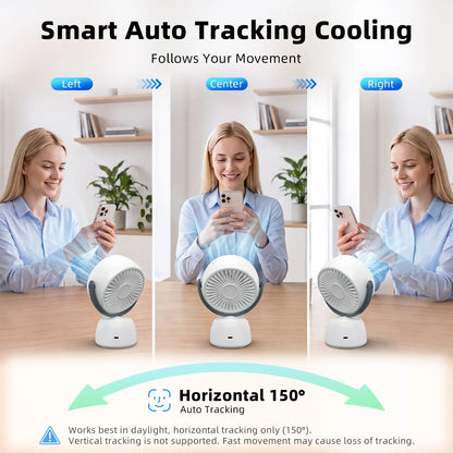 ❄️ Smart Face-Tracking Desk Fan – 200-Speed Quiet Cooling & Digital Display