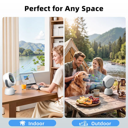 ❄️ Smart Face-Tracking Desk Fan – 200-Speed Quiet Cooling & Digital Display