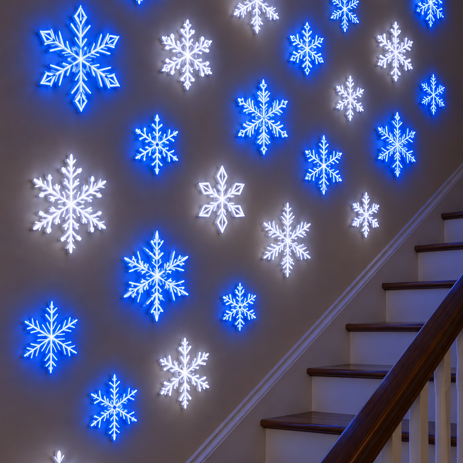 LED Snowflake Stairway Christmas Lights