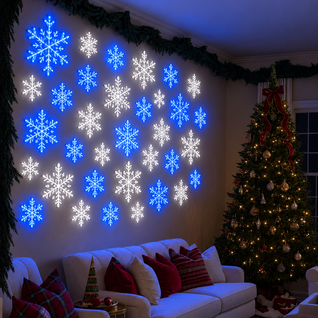 ❄️ LED Snowflake Wall Light Set | Magical Christmas Wall Decor ✨
