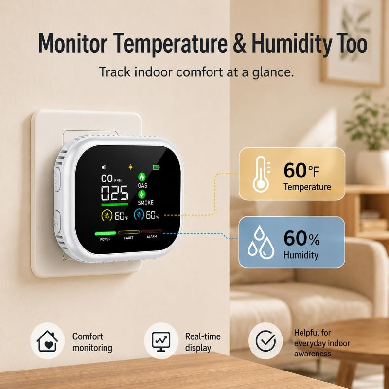 Multi-Function Air Environment Monitor – Rotating Plug & Backup Battery – product view 6