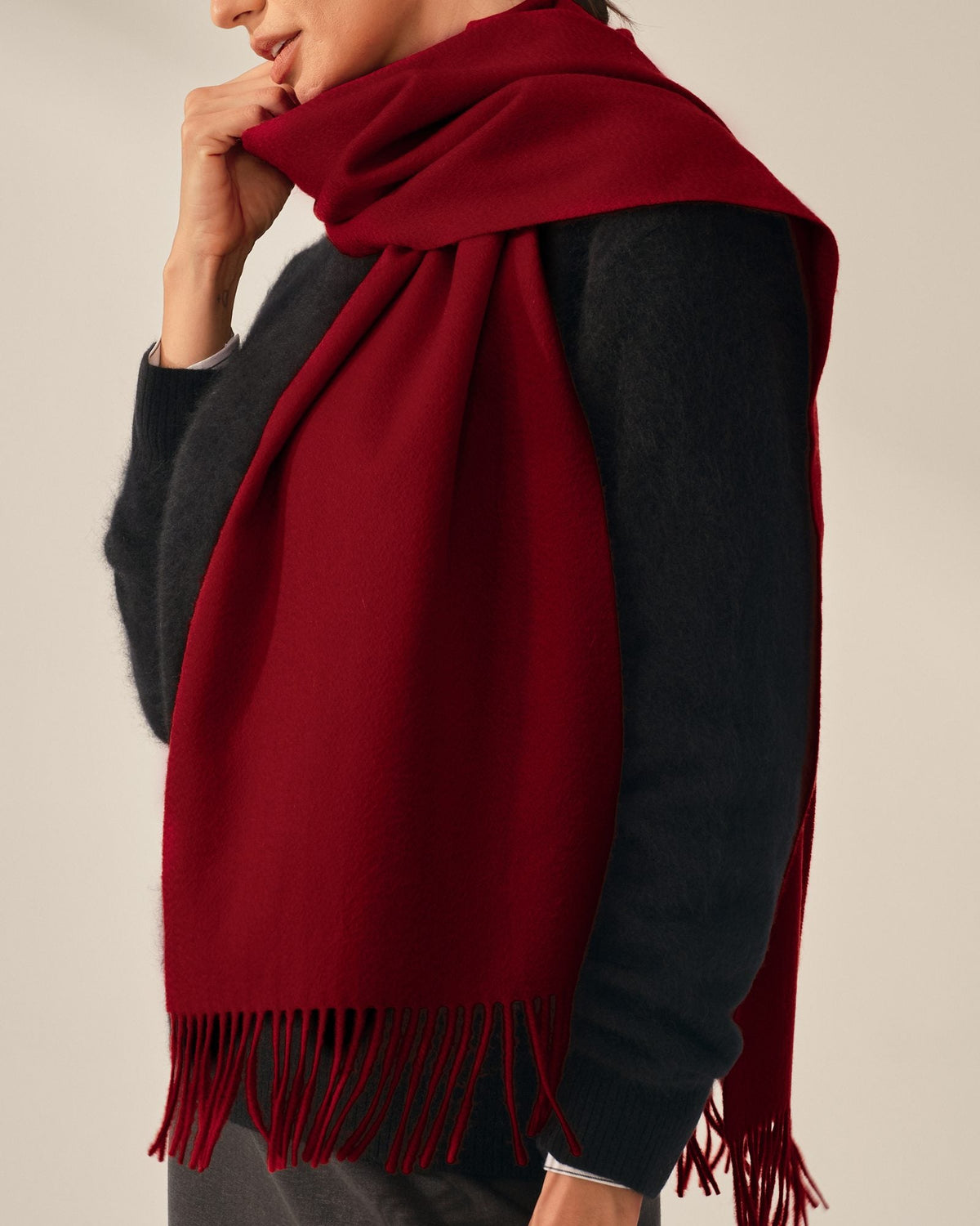 red cashmere scarf
