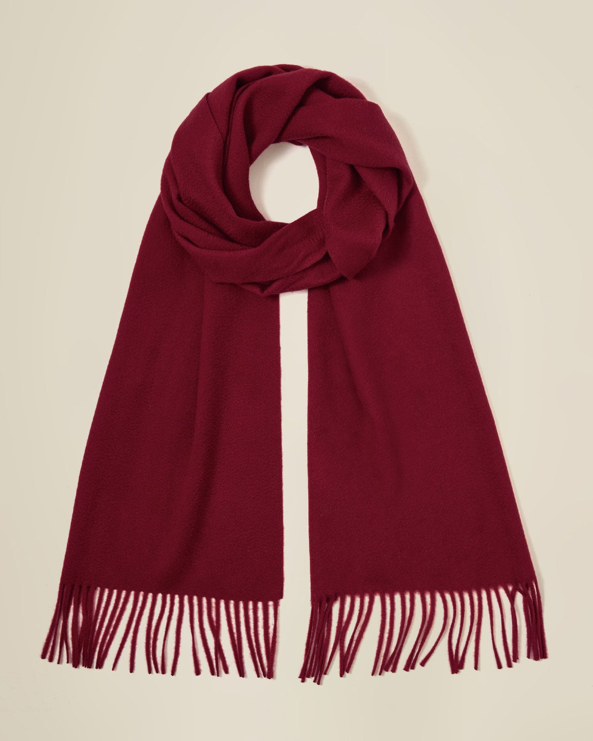 Red cashmere scarf detail