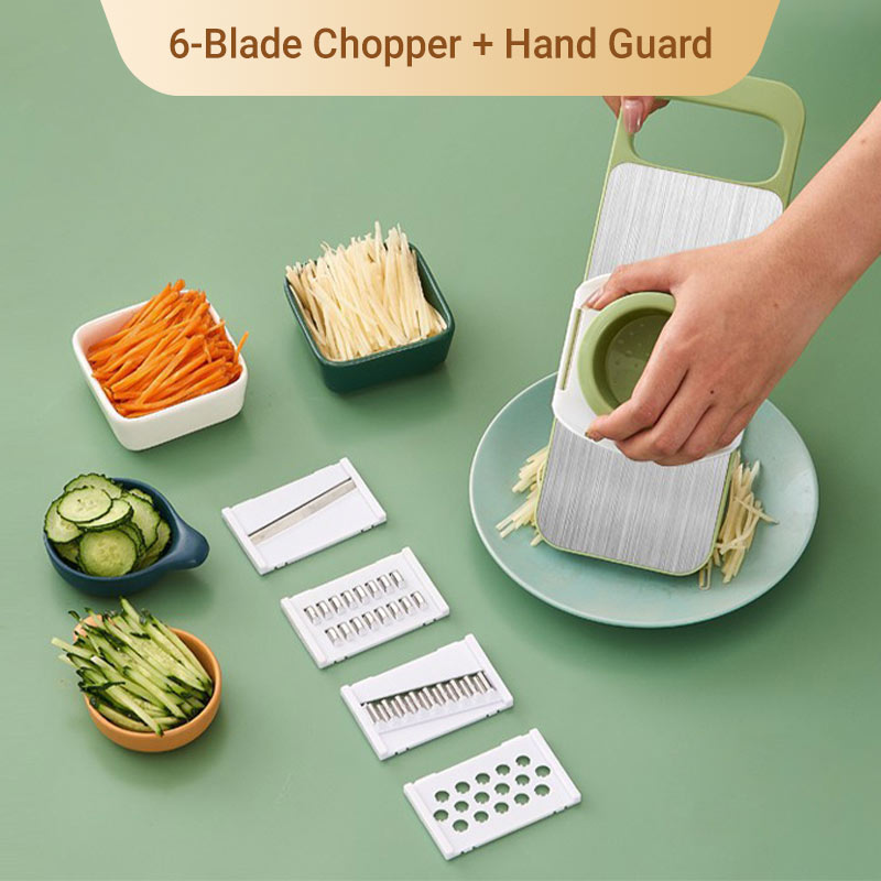 📢 🔪 Multifunctional Kitchen Chopper with Hand Guard – 5 Blades, Non-Slip Base & Quick Vegetables Chopping 🥕⚠️📦