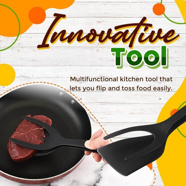 🍳 50% OFF NOW!🥩 2-in-1 Spatula Clip – Heat-Resistant Silicone & Non-Slip Handle – Kitchen Cooking Essential 🔥
