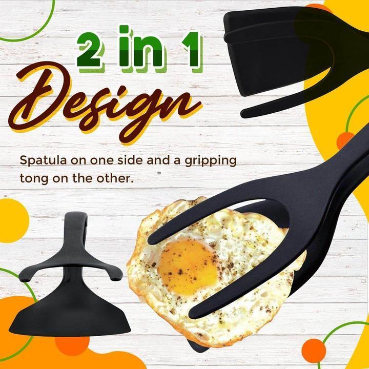 🍳 50% OFF NOW!🥩 2-in-1 Spatula Clip – Heat-Resistant Silicone & Non-Slip Handle – Kitchen Cooking Essential 🔥