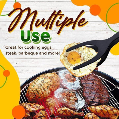 🍳 50% OFF NOW!🥩 2-in-1 Spatula Clip – Heat-Resistant Silicone & Non-Slip Handle – Kitchen Cooking Essential 🔥